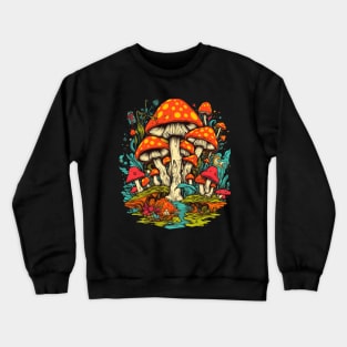 Psychedelic World Sketches Magic Shrooms Crewneck Sweatshirt